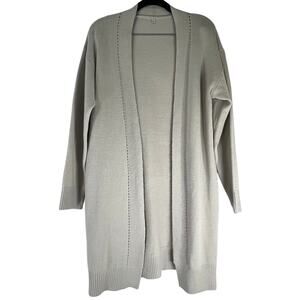 Light Grey Tight Knit Open Front Cardigan Sweater Reg Size S